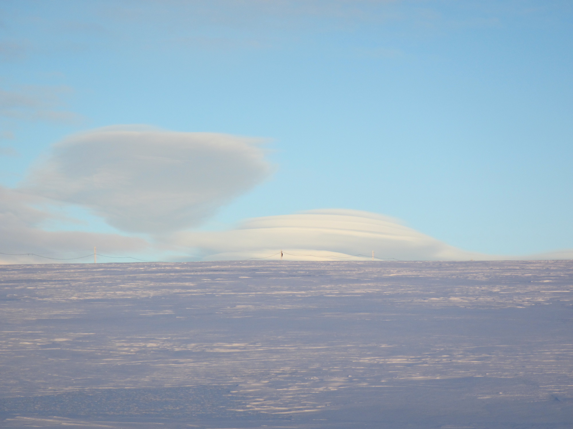 Lenticular clouds hover over the Marr Ice Piedmont.