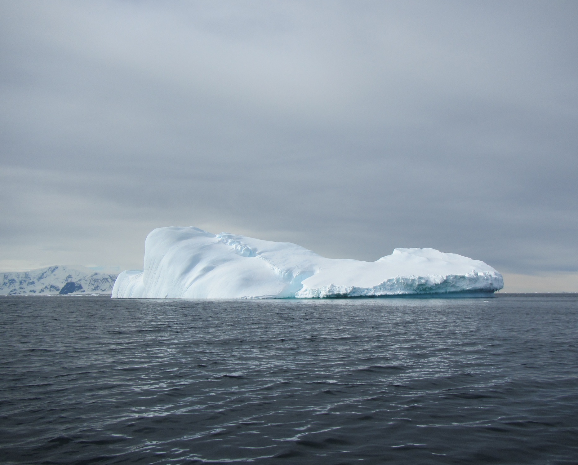 An enormous iceberg lingered just a few hundred yards from Station E as we collected water samples on Dec. 27.