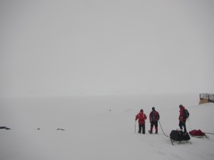 Members of the B-045 and B-019 sampling team head out to the Arthur Harbor ice station on Nov. 10, 2015. While on station, we collected 120 liters of water for an on-deck experiment back at Palmer.